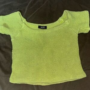 Bright green stretch crop top